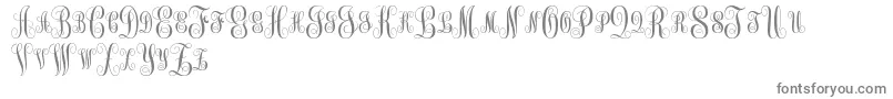 MonogramKkSc-Schriftart – Graue Schriften auf weißem Hintergrund