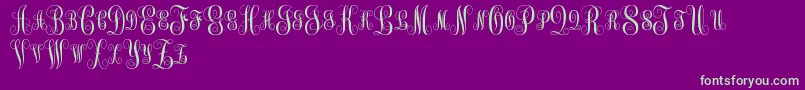 MonogramKkSc Font – Green Fonts on Purple Background