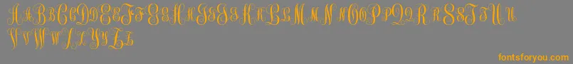 MonogramKkSc-Schriftart – Orangefarbene Schriften auf grauem Hintergrund