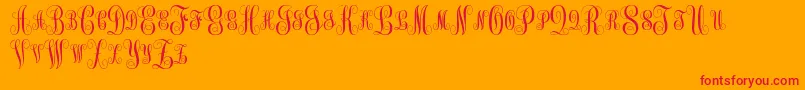 Шрифт MonogramKkSc – красные шрифты на оранжевом фоне
