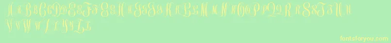 MonogramKkSc Font – Yellow Fonts on Green Background