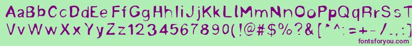 LinotypemineruRegular Font – Purple Fonts on Green Background