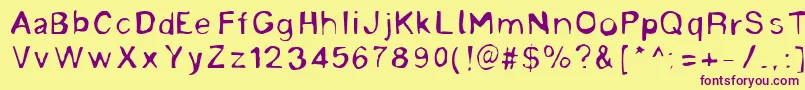 LinotypemineruRegular Font – Purple Fonts on Yellow Background