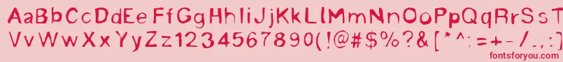 LinotypemineruRegular Font – Red Fonts on Pink Background