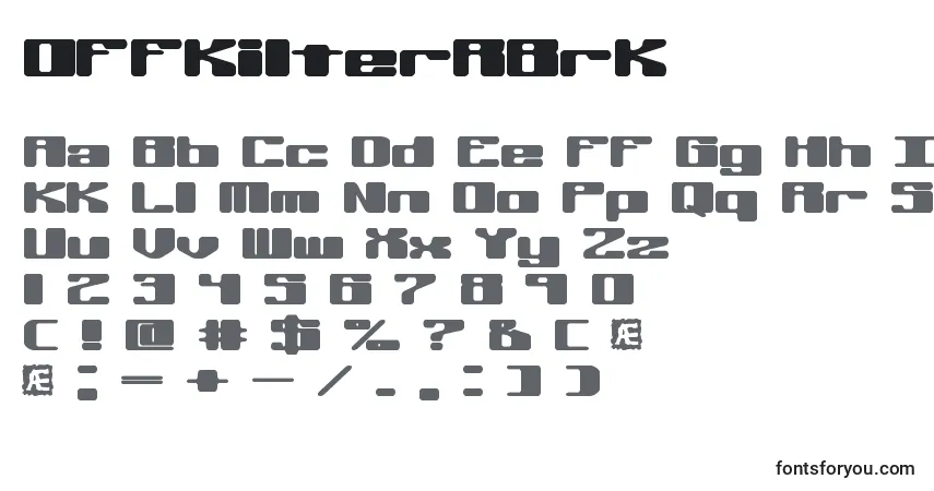 Schriftart OffKilterRBrk – Alphabet, Zahlen, spezielle Symbole