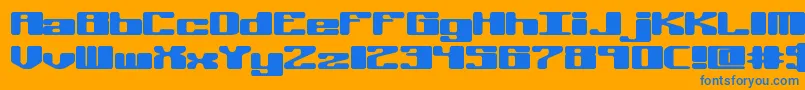 OffKilterRBrk Font – Blue Fonts on Orange Background