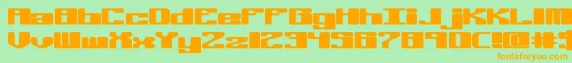 OffKilterRBrk Font – Orange Fonts on Green Background