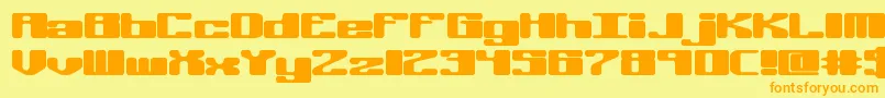 OffKilterRBrk Font – Orange Fonts on Yellow Background