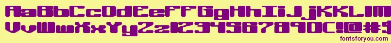 OffKilterRBrk Font – Purple Fonts on Yellow Background
