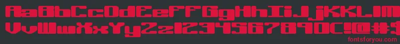 フォントOffKilterRBrk – 黒い背景に赤い文字