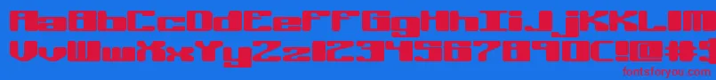 OffKilterRBrk Font – Red Fonts on Blue Background