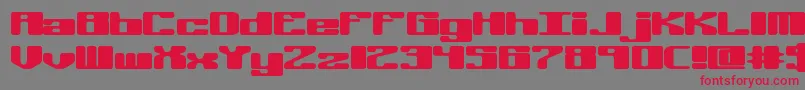 Czcionka OffKilterRBrk – czerwone czcionki na szarym tle