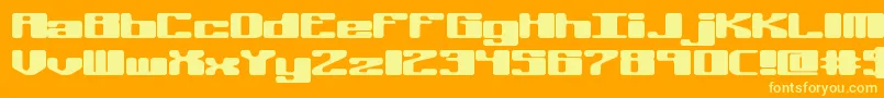 OffKilterRBrk Font – Yellow Fonts on Orange Background
