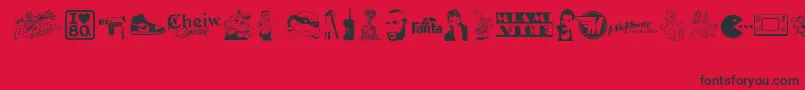ILove80s Font – Black Fonts on Red Background