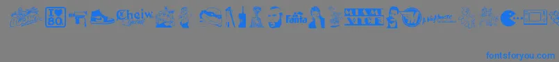 ILove80s Font – Blue Fonts on Gray Background