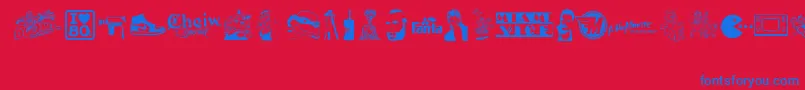 ILove80s Font – Blue Fonts on Red Background