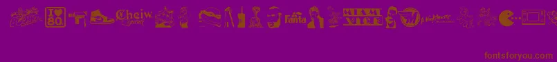 ILove80s Font – Brown Fonts on Purple Background