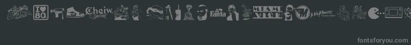 Подробнее о шрифте ILove80s Шрифт ILove80s – серые шрифты на чёрном фоне