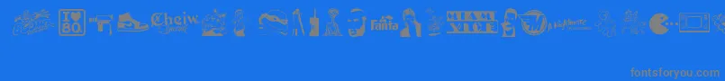 ILove80s Font – Gray Fonts on Blue Background
