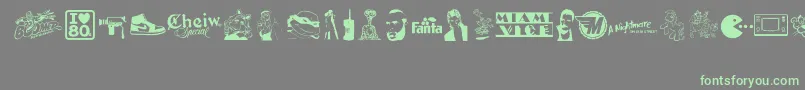 ILove80s Font – Green Fonts on Gray Background