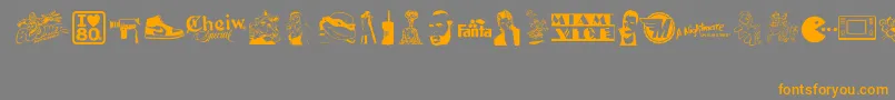 ILove80s Font – Orange Fonts on Gray Background