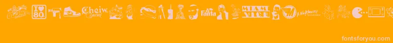 ILove80s Font – Pink Fonts on Orange Background