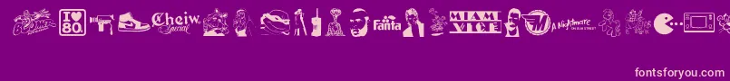 ILove80s Font – Pink Fonts on Purple Background