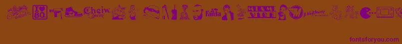 ILove80s Font – Purple Fonts on Brown Background