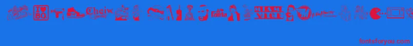 ILove80s Font – Red Fonts on Blue Background