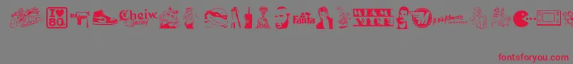 ILove80s Font – Red Fonts on Gray Background