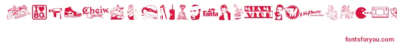 ILove80s Font – Red Fonts on White Background