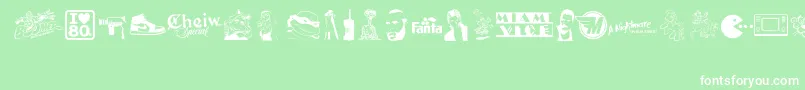 ILove80s Font – White Fonts on Green Background