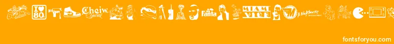 ILove80s Font – White Fonts on Orange Background