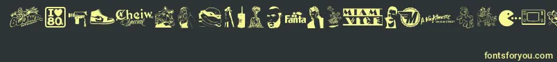 ILove80s Font – Yellow Fonts on Black Background