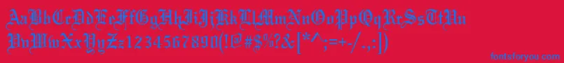 MariageNormal Font – Blue Fonts on Red Background