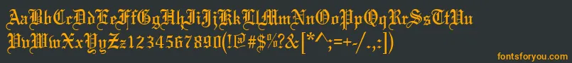 フォントMariageNormal – 黒い背景にオレンジの文字