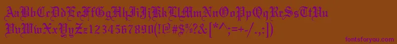 MariageNormal-Schriftart – Violette Schriften auf braunem Hintergrund