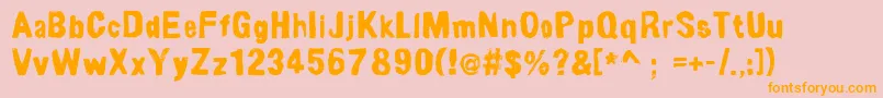 LinoSet Font – Orange Fonts on Pink Background