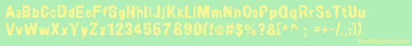 LinoSet Font – Yellow Fonts on Green Background