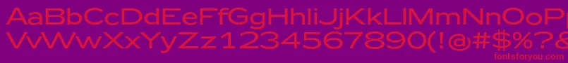 Zeppelin42-Schriftart – Rote Schriften auf violettem Hintergrund