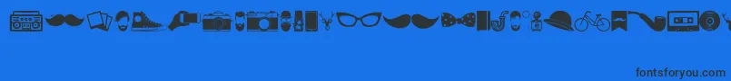 HipsterIcons Font – Black Fonts on Blue Background