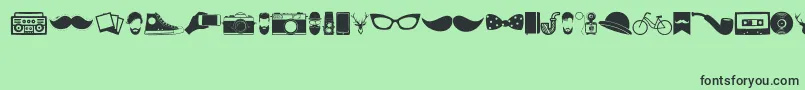 Fonte HipsterIcons – fontes pretas em um fundo verde