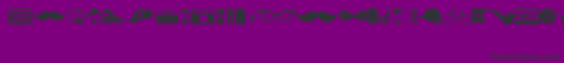 HipsterIcons-fontti – mustat fontit violetilla taustalla