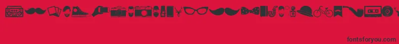 fuente HipsterIcons – Fuentes Negras Sobre Fondo Rojo