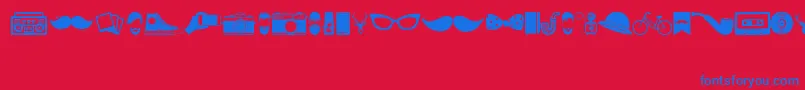 fuente HipsterIcons – Fuentes Azules Sobre Fondo Rojo