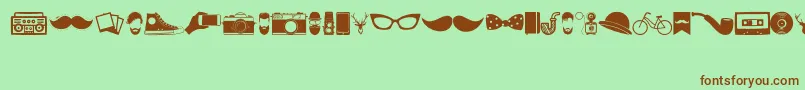 Fonte HipsterIcons – fontes marrons em um fundo verde