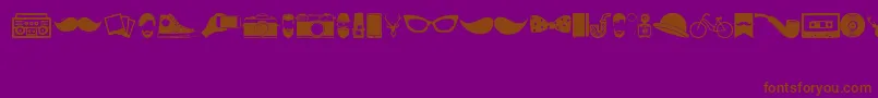 Fonte HipsterIcons – fontes marrons em um fundo roxo