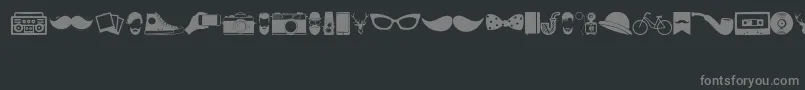 HipsterIcons Font – Gray Fonts on Black Background