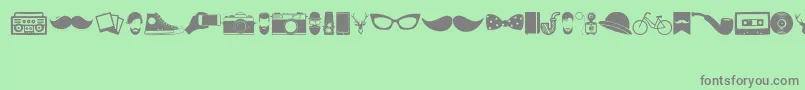 HipsterIcons Font – Gray Fonts on Green Background