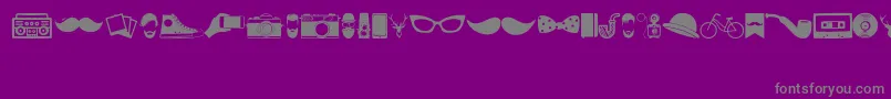 HipsterIcons Font – Gray Fonts on Purple Background